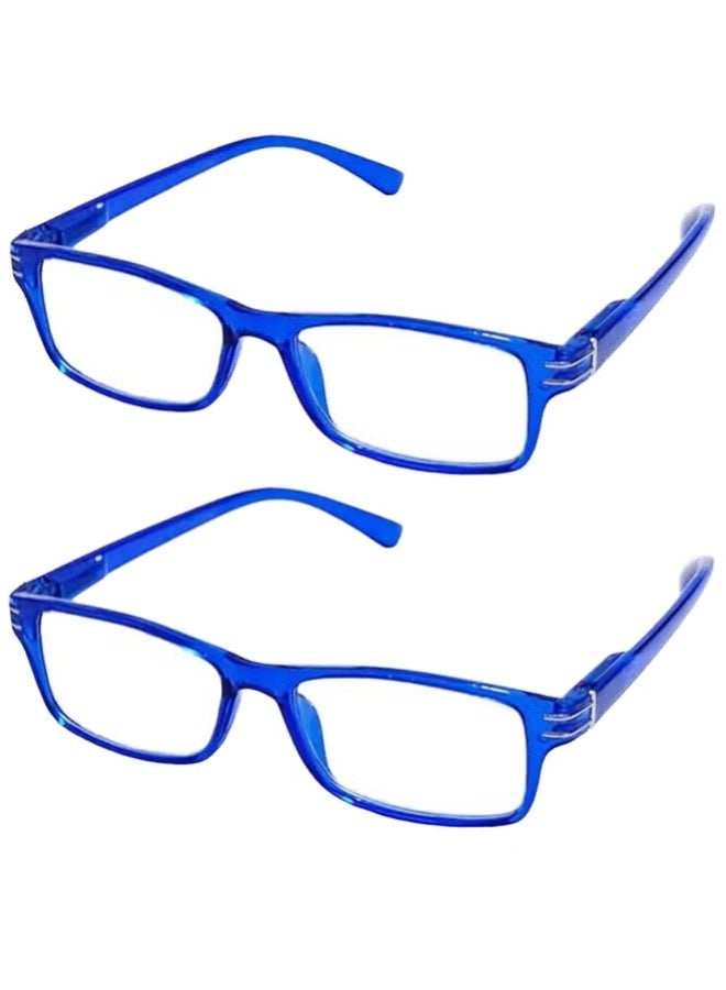 Two pairs of unisex prescription reading glasses (2 pieces) - Flexible, shatterproof frame and scratch-resistant lenses - Comfortable, stylish design available in all sizes and colors - Includes (2 cases + 2 original cleaning cloths) - Image 1