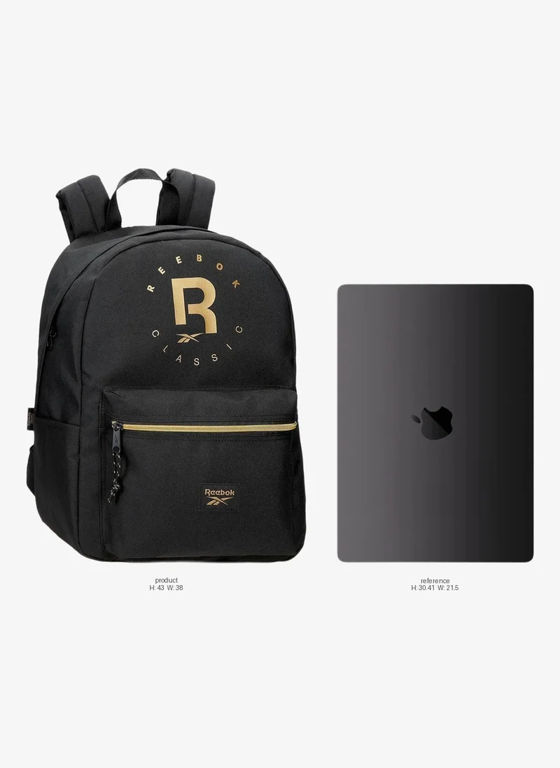 ريبوك Logo Print School Backpack With Adjustable Straps And Zip Closure - 38X19X43 Cm