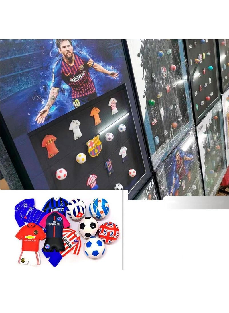 3D Wall Art Frame - Aluminum Alloy Frame Football Painting | Messi Poster with Jersey & Ball | Three-Dimensional Decorative Artwork for Sports Fans | Unique Home Decor & Gift - Image 3
