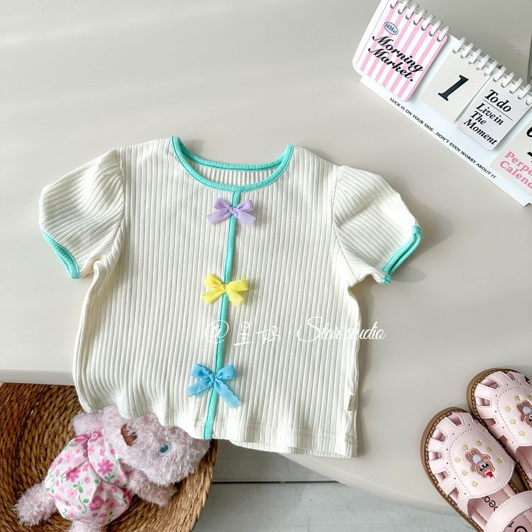 2025 Girls Short-Sleeved T-Shirt Arrival Western Style Baby Girl Sweet Cute Cartoon Princess Top - Image 4