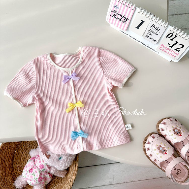 2025 Girls Short-Sleeved T-Shirt Arrival Western Style Baby Girl Sweet Cute Cartoon Princess Top - Image 5