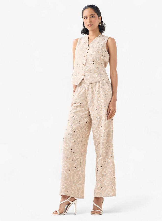 تواكستريمز جاكيت بدون أكمام بياقة على شكل حرف  وتفاصيل شيفلي - Image 2