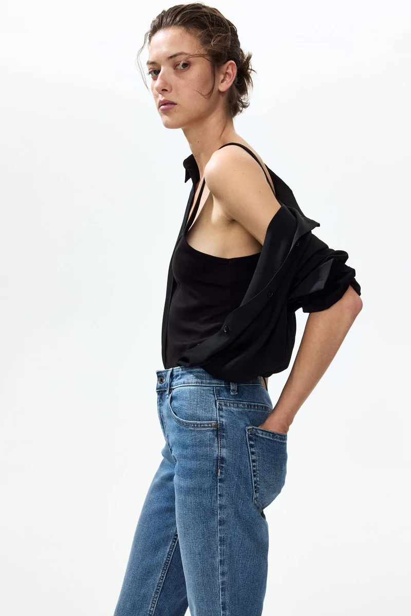 H&M Flared Regular Waist Ankle Jeans