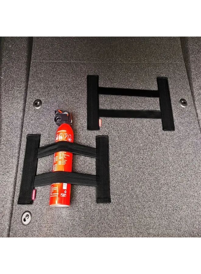 Obsidian Black Car Trunk Elastic Storage Net With Self Adhesive Fixed Strap Organizer - Image 3