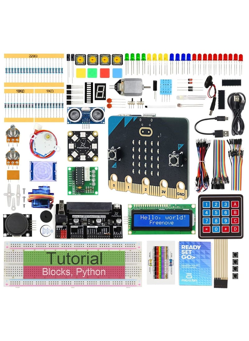 FREENOVE - Ultimate Starter Kit for BBC Micro bit (V2 Included), 316 Page Detailed Tutorial, 225 Items, 44 Projects, Blocks and Python Code - Image 1
