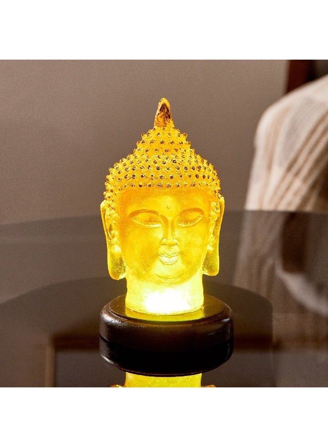 Home Box Asher Polyresin LED Light Head on Wooden Base 9.5 x 9.5 x 17 cm - Image 3