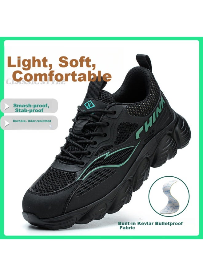 Dinggu Safety Shoes For Men, Anti-Smashing, Anti-Puncture, Steel Toe, Construction Site, Lightweight, Comfortable, Breathable, Soft Sole, All-Season Style 1069Hei43 - Image 5