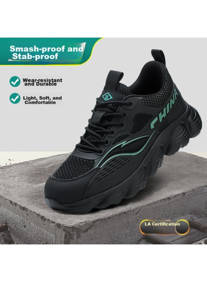 Dinggu Safety Shoes For Men, Anti-Smashing, Anti-Puncture, Steel Toe, Construction Site, Lightweight, Comfortable, Breathable, Soft Sole, All-Season Style 1069Hei43 - Image 4