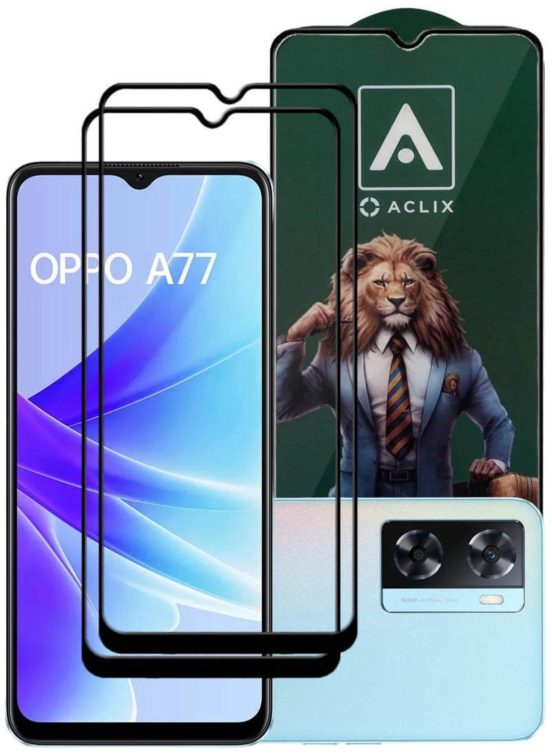 ACLIX 2 Pieces Antistatic ESD Dustproof Premium Quality High Definition Tempered Glass Screen Protector Designed For Oppo A77 4G - Image 1