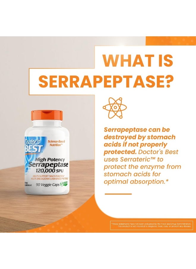 High Potency Serrapeptase Non-Gmo Gluten Free Vegan Supports Healthy Sinuses 120000 Spu 90 Count - pzsku/ZD884EFF25A4BF7592857Z/45/_/1725282229/fa57fac6-a761-429e-9dec-5fa5a315fa4b