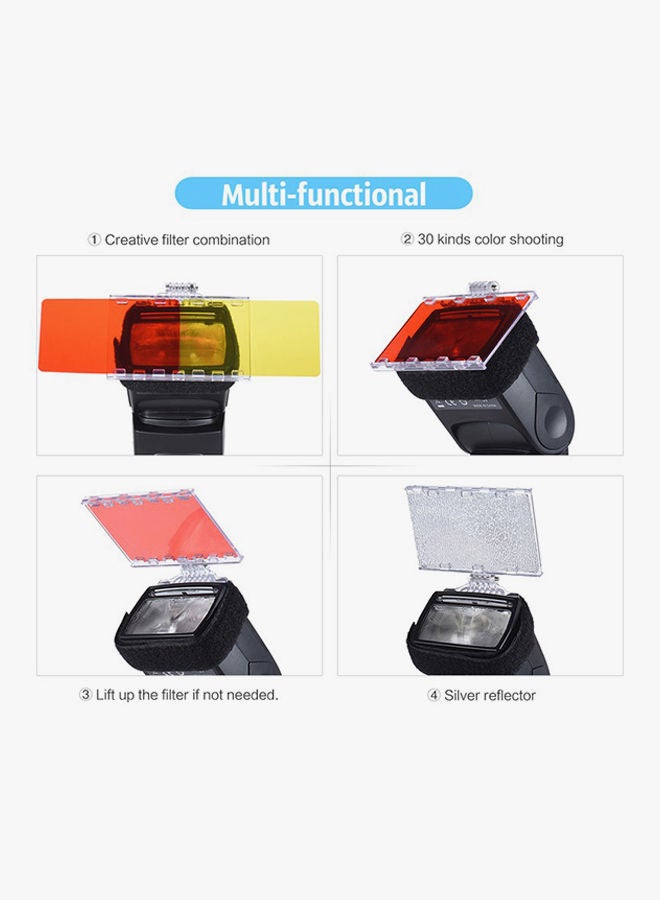 NIBEMINENT 30-Piece Speedlite Color Filter Gel Kit For Flash Light Multicolour - Image 2