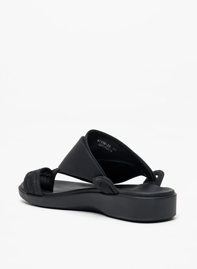 ال بي ال من شو اكسبرس Men's Stitch Detail Slip-On Arabic Sandals