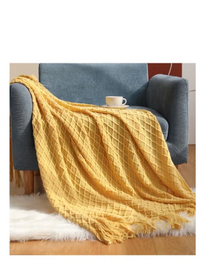 إيزي سو البطانيات المنسوجة المنسوجة، خفيفة الوزن الناعمة المنسوجة رمي البطانيات مع القنابل مناسبة للسرير، الأريكة، الكرسي - Image 1