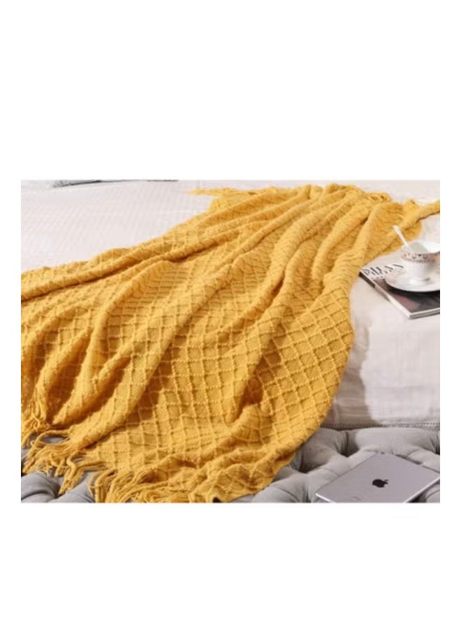 إيزي سو البطانيات المنسوجة المنسوجة، خفيفة الوزن الناعمة المنسوجة رمي البطانيات مع القنابل مناسبة للسرير، الأريكة، الكرسي - Image 2