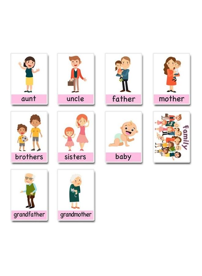 10-Piece English Word Montessori Educational Flash Cards 16 X 22cm - Image 1