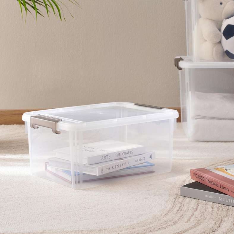 Pan Home Egale Stackable Storage Box with Latching Lid 16L 40.5x29.5x18.5cm -Clear