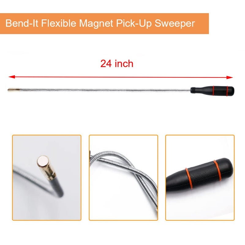 KITEVICH 4 Pack Telescoping Magnet Pick-up Tool Set - Retrieving Pickup Toolsï¼ŒExtendable Pick Up Toolsï¼ŒBendable Spring Magnet Stickï¼ŒFlexible Extra Long Reach Bendable Curve Grabber with 4 Claws - Image 3