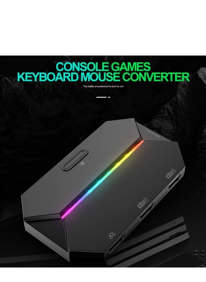محول مفاتيح الفأرة DMG، لوحة Type-C USB، LED، تحويل ينطبق على PS4، Xbox One و 360 نينتندو، PS3(أسود) - Image 4