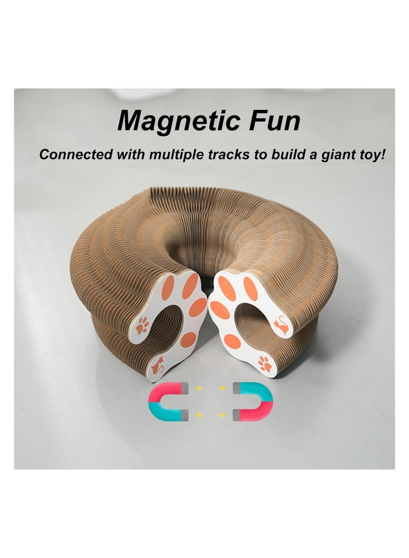 Magic Organ Cat Toy,Kitty Kurlz Cat Toy,Magic Organ Cat Scratcher Board,Foldable Recyclable Cat Accordion Toy with Ball for Indoor Cat (1pc) - Image 4