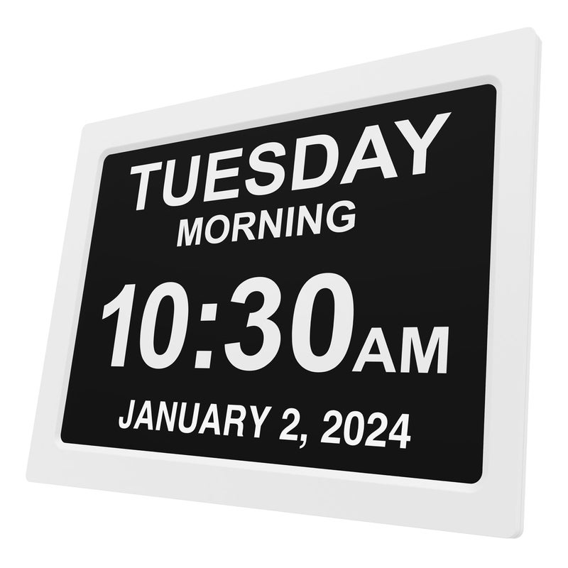 American Lifetime New 2025 Dementia Clock Large for Seniors Digital Clock Large Display with Custom Alarms Clock with Day  Date for Elderly Number Digital Clock 12 Inches White