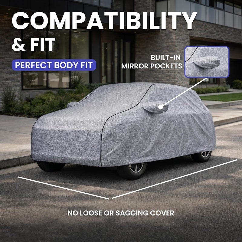 Autofy 100% Waterproof Car Cover SilverTech Fabric for New Honda City [Year 2020 Onwards] - Dust & UV Proof Car Cover with Soft Cotton Flock Layer Inside for Paint Protection - Image 2