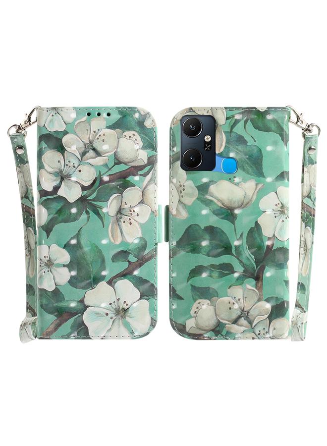 زبون جراب لهاتف Infinix Smart 6 Plus، جراب جلدي ثلاثي الأبعاد ملون قابل للطي أفقيًا - Image 1