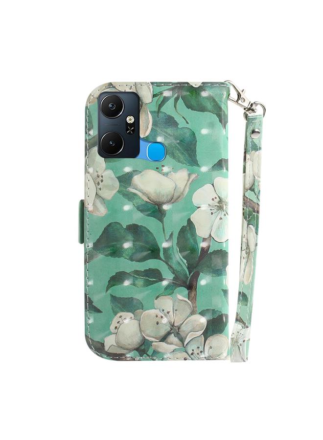 زبون جراب لهاتف Infinix Smart 6 Plus، جراب جلدي ثلاثي الأبعاد ملون قابل للطي أفقيًا - Image 3