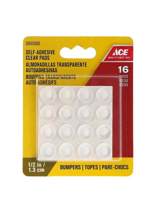 ACE 16-Piece Round Shape Self Adhesive Vinyl Pads White 1 cm AI0018 - Image 1