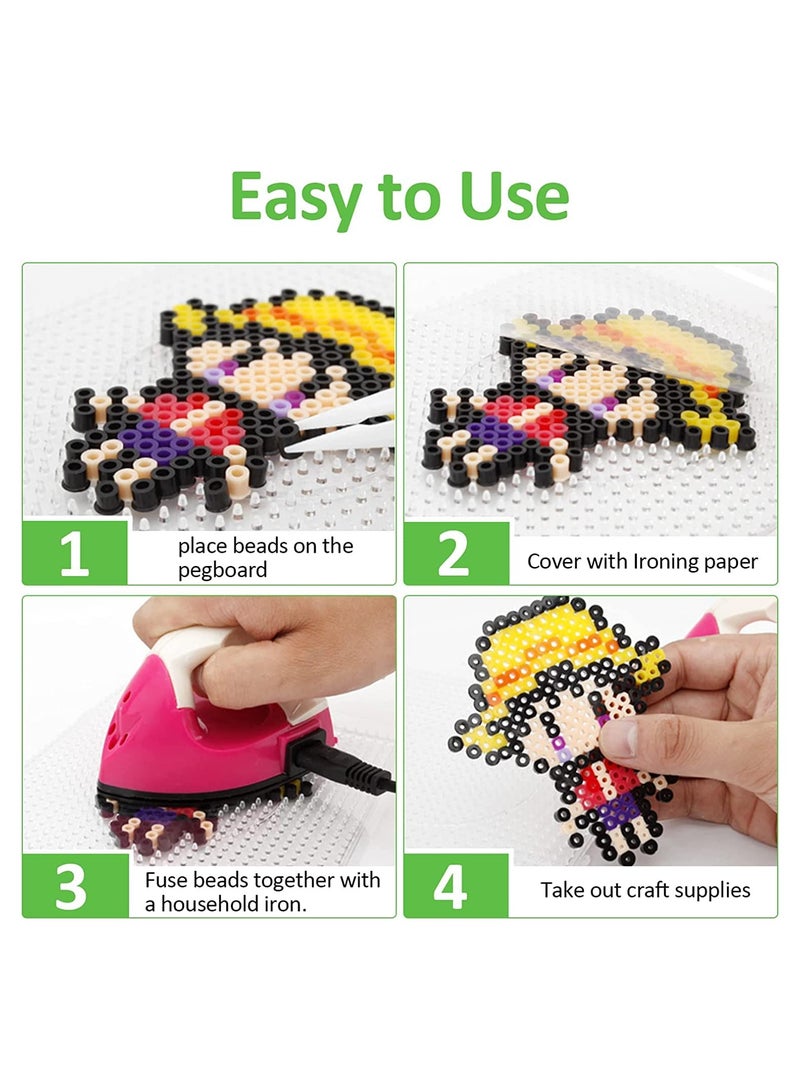 SYOSI 4 Pcs Square Bead Pegboards, 5.7’‘x5.7’’ Hama Bead Boards Plastic Fuse Beads Pegboards Peg Boards Beads Pegboard for Kids Adults DIY Handcraft - Image 5