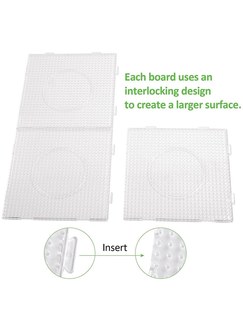 SYOSI 4 Pcs Square Bead Pegboards, 5.7’‘x5.7’’ Hama Bead Boards Plastic Fuse Beads Pegboards Peg Boards Beads Pegboard for Kids Adults DIY Handcraft - Image 3