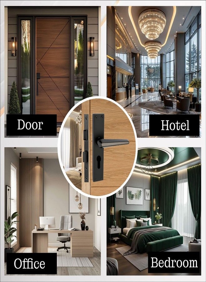 Harrison Door Locks for Main Door, Door Lock for Bedroom, Mortise Door Lock Set, Mortise Door Handle, Door Locks Handlesets with 3 Key | Black Matt Finish | 30530| Entrance/Both Sid Knob - Image 3