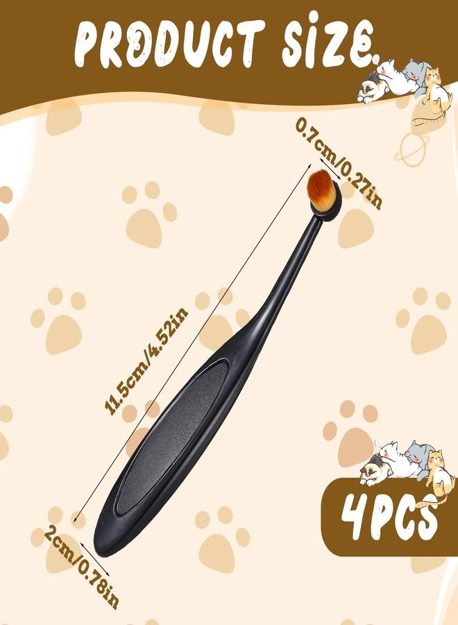 Xyembu 4 Pcs Dog Eye Brush, Pets Grooming Brush, Tear Stain Remover Brushes Washable Fiber, Ergonomic Handle, Long Tapered Bristles for Dogs, Cats, Small Pet Tear Stain Remover - Image 2