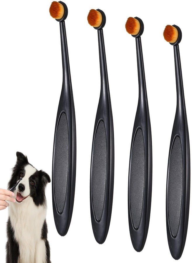 Xyembu 4 Pcs Dog Eye Brush, Pets Grooming Brush, Tear Stain Remover Brushes Washable Fiber, Ergonomic Handle, Long Tapered Bristles for Dogs, Cats, Small Pet Tear Stain Remover - Image 1