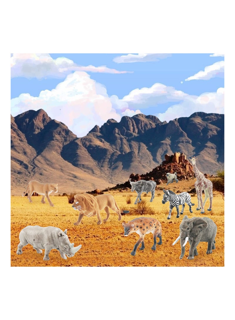 KASTWAVE Wild Animals Toys Set - 9 Piece Realistic Jumbo Wild Zoo Animal Figurines, Durable Plastic African Jungle Animals, Ideal Educational Toy for Kids Ages 3-5, Perfect for Educational Play & Gift - Image 3