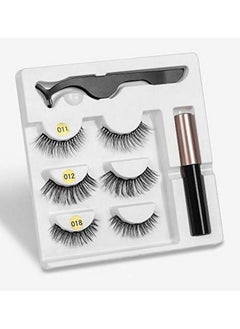 Vinayakart 3D 3 Pair False Magnetic Eyelashes Eyeliner With Special Tool ( 11=12=18)  - Image 3