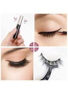 Vinayakart 3D 3 Pair False Magnetic Eyelashes Eyeliner With Special Tool ( 11=12=18)  - Image 5