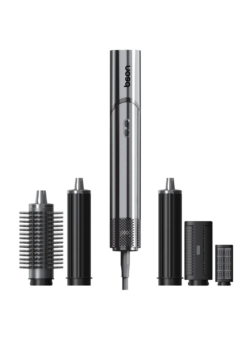 BSON مجفف شعر ومصفف احترافي 6 في 1 - محرك بدون فرشاة بسرعة 110,000 دورة في الدقيقة، 5 ملحقات تصفيف، تحكم ذكي في الحرارة، 100 مليون أيون سالب، بدون إشعاع - تجفيف سريع، مضاد للتجاعيد، مجفف شعر خفيف الوزن للنساء، الرجال، المنزل، السفر، الصالون - Image 1