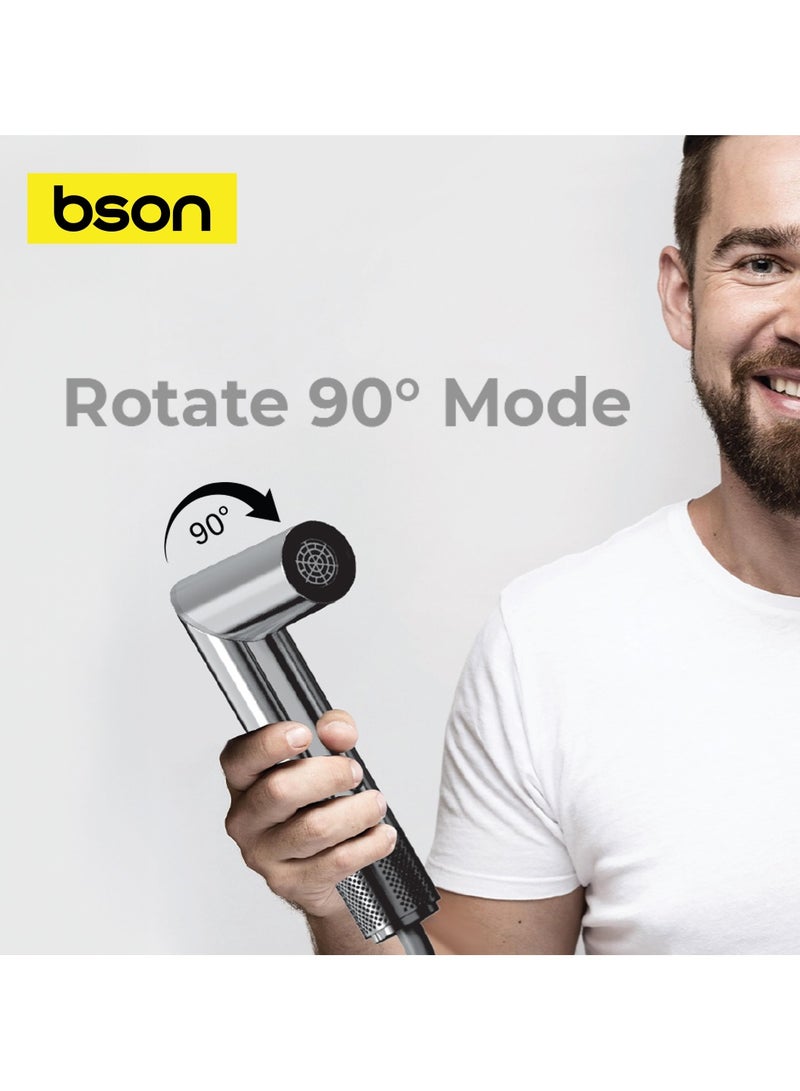 BSON مجفف شعر ومصفف احترافي 6 في 1 - محرك بدون فرشاة بسرعة 110,000 دورة في الدقيقة، 5 ملحقات تصفيف، تحكم ذكي في الحرارة، 100 مليون أيون سالب، بدون إشعاع - تجفيف سريع، مضاد للتجاعيد، مجفف شعر خفيف الوزن للنساء، الرجال، المنزل، السفر، الصالون - Image 5