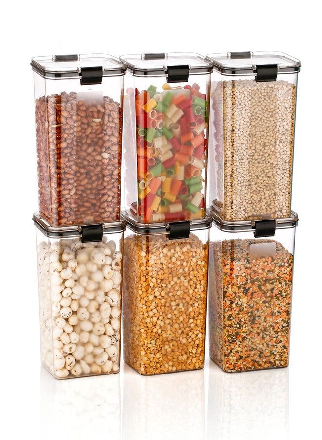 DNkitch Airtight Food Storage Container 1700 ML BPA Free Lock Container for Kitchen & Pantry Leakproof, Stackable Plastic Canister for Rice, Dal, Pulses & Snacks (Pack of 6) - Image 1