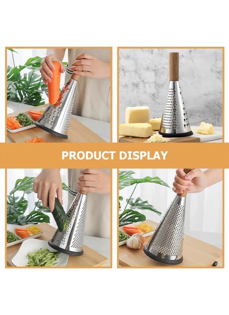 Octopus Bazaar - Bamboo Handle Conical Grater | 3 Function Chopping - 27 cm - Image 1