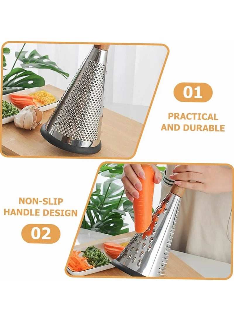 Octopus Bazaar - Bamboo Handle Conical Grater | 3 Function Chopping - 27 cm - Image 1