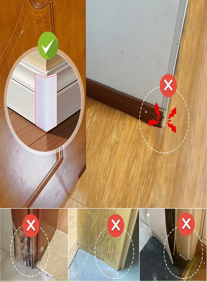 قطع لاصقة ذاتية لزوايا ألواح القاعدة، واقيات زوايا مطاطية سميكة، أغطية للجدران والأثاث والحواف (أبيض، 4 قطع) - Image 4
