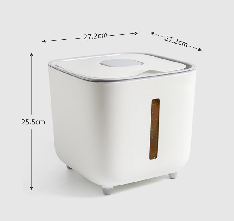 GNEY Airtight Rice Storage Container with Silicone Seal Lid–insect Proof Grain Storage Bin with Moisture Absorber,Transparent Window,Non-Slip Bottom,Large Capacity Food Storage Box,Flour,Cereal & Dry Food - Image 3