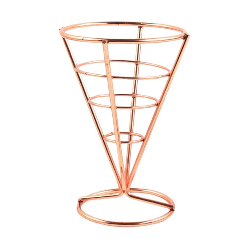 Rose Gold French Fries Cone Holder Stand Picnic Table Fry Basket - Image 2