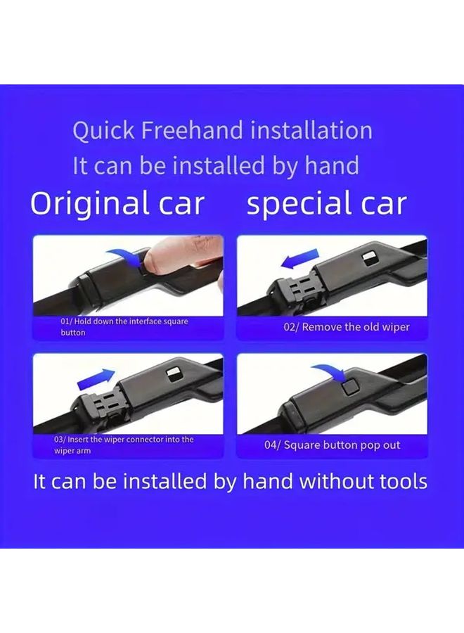 3 قطع شفرات مساحات الزجاج الأمامي والخلفي لجيلي كولري بروتون X50 2018-2024 - Image 5