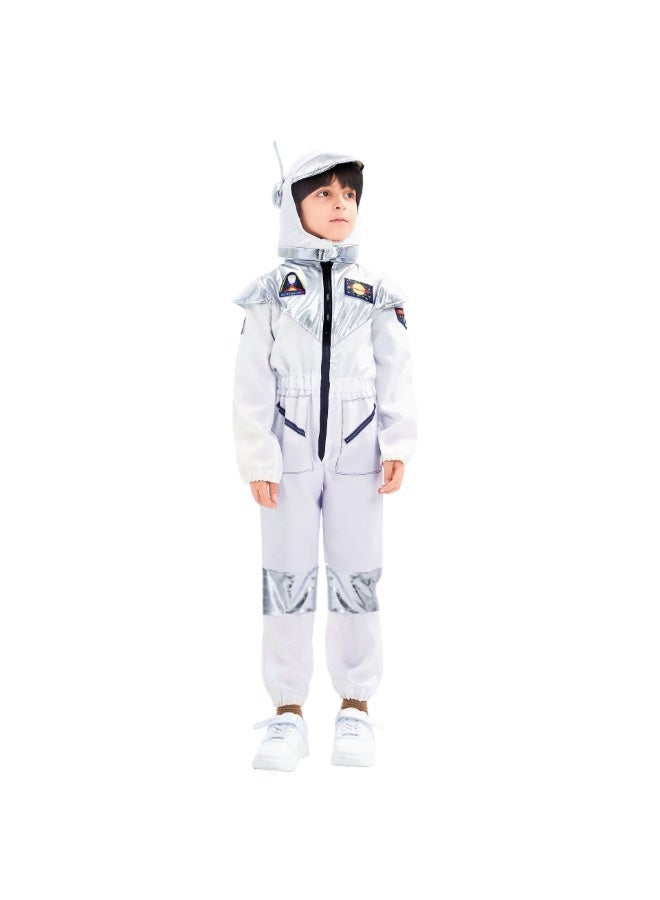 Astronaut Role-Play Costume Set, Spacesuit,Astronaut Fancy Dress Costume For Boys Girls 3-12 Years Space Pretend Dress Up Including Rocket balloon - Image 2