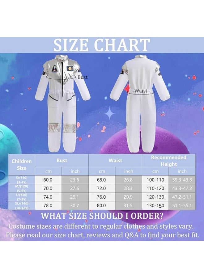 Astronaut Role-Play Costume Set, Spacesuit,Astronaut Fancy Dress Costume For Boys Girls 3-12 Years Space Pretend Dress Up Including Rocket balloon - Image 3