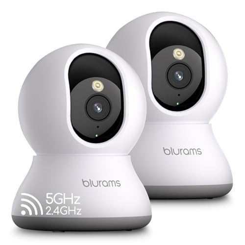 blurams Cameras for Home Security, 2K Pet Camera with Phone App, 360° PTZ Indoor Cameras, 2-Way Talk, Motion Tracking, Color/IR Night Vision, Cloud&SD, Works with Alexa (2Pack, 5GHz/2.4GHz Dual-Band) - Image 1