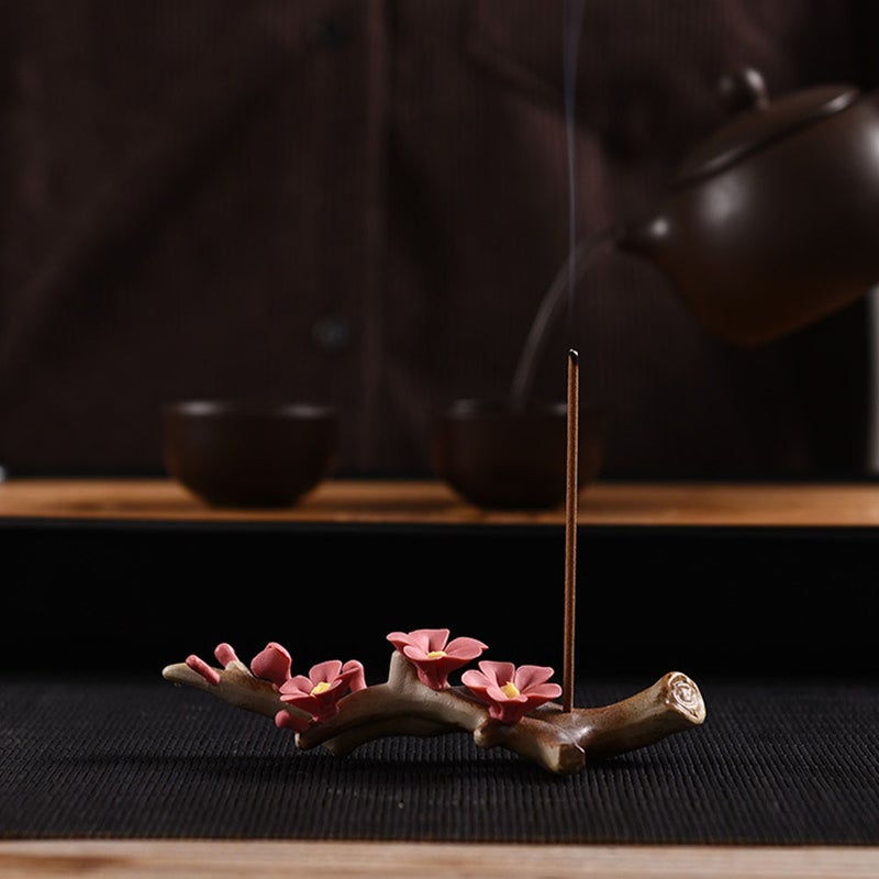 2pcs Flower Censer Holder Ceramic Plum Blossom Incense Stick Burner Incense Burner Incense Stick Holder - Image 2