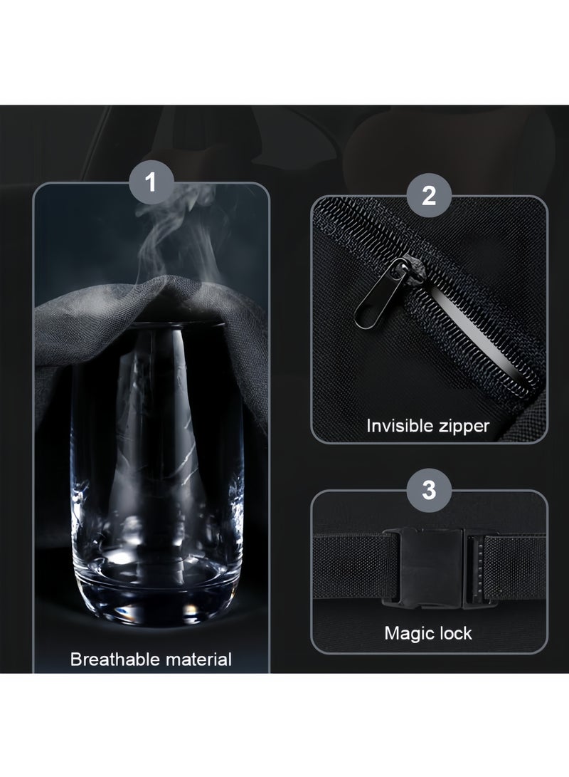 Back Pillow For Car,Lumbar Support Pillow And Car Headrest Neck Pillow Ergonomic Design Memory Cotton Headrest And Back Car Waist Pillow And Car Neck Support Pillow Back Seat Back Pillow For Car For Office Chair Black - Image 4